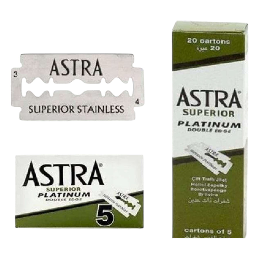 Astra Double Edge Razor Blades – Platinum Coated | 100-Pack