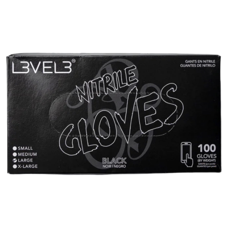 L3VEL3 Professional Nitrile Gloves Black