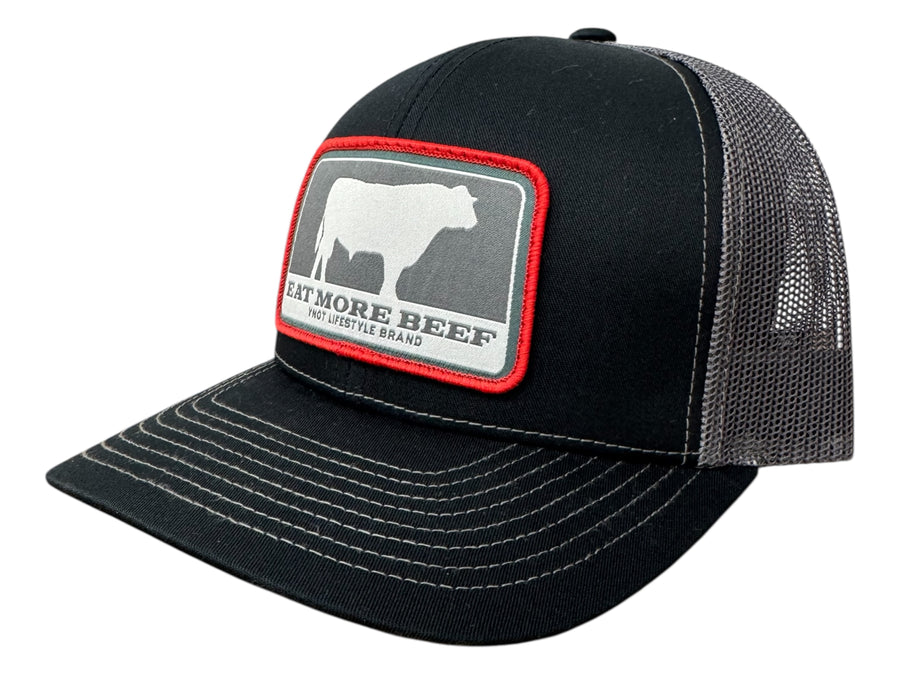 YNOT Lifestyle Brand Hat and Apparel - Quality Farmer & Rancher Hats - Western Wear - Patch YNOT Eat More Beef