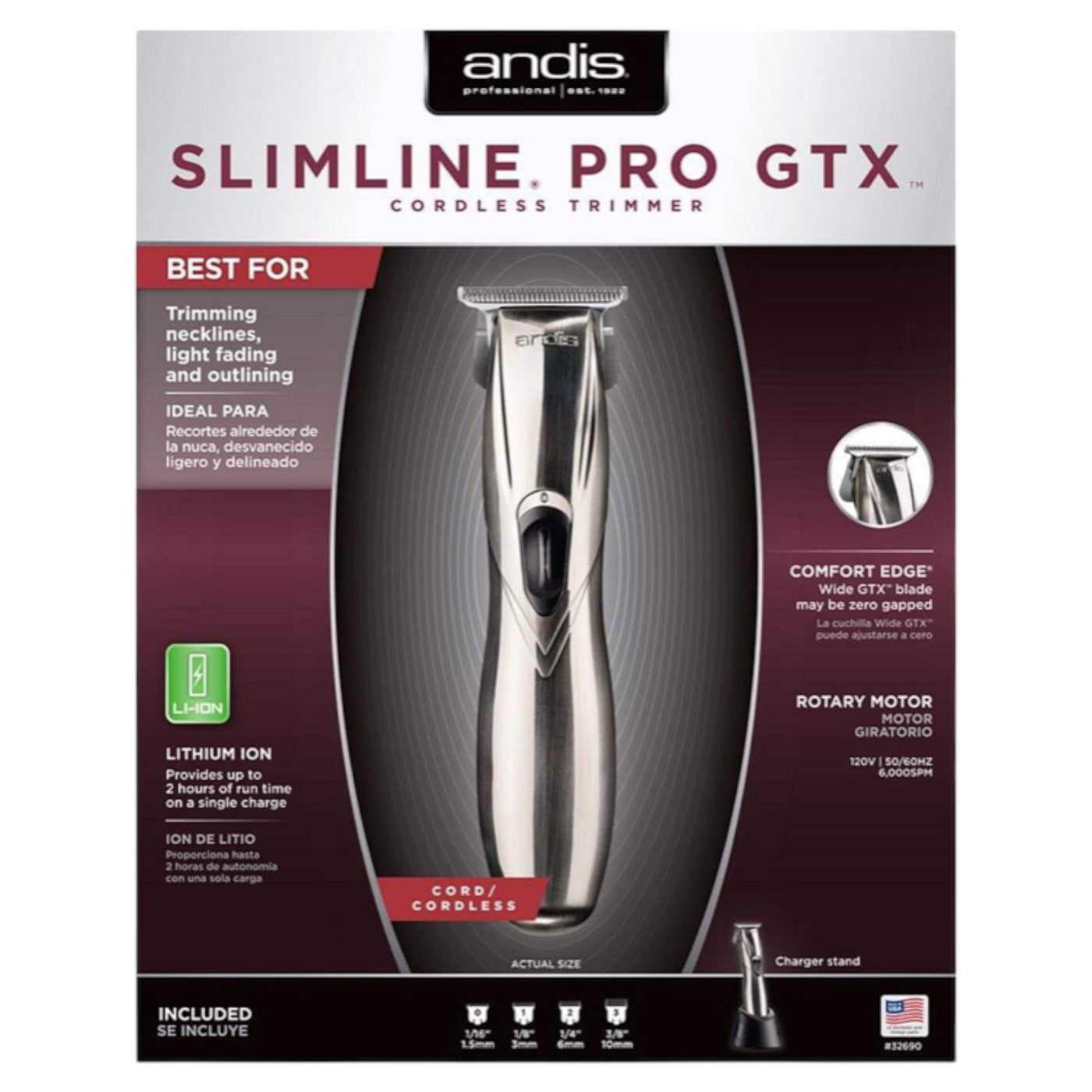 Andis SlimLine Pro Li GTX Cordless Trimmer (WIDE)