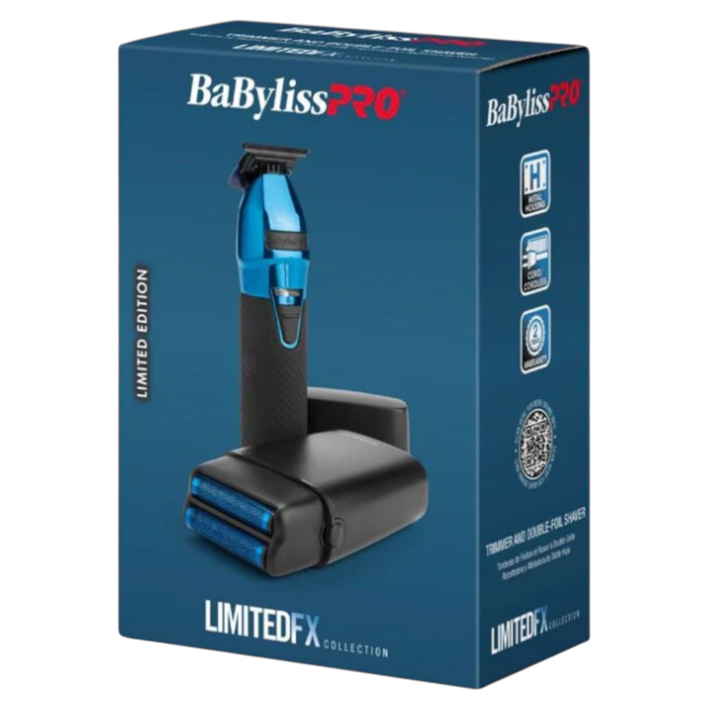 BabylissPro Hair Trimmers and Shaver BaBylissPRO LimitedFX Black & Blue Trimmer & Double-Foil Shaver Combo #FXDUOFS2TBL