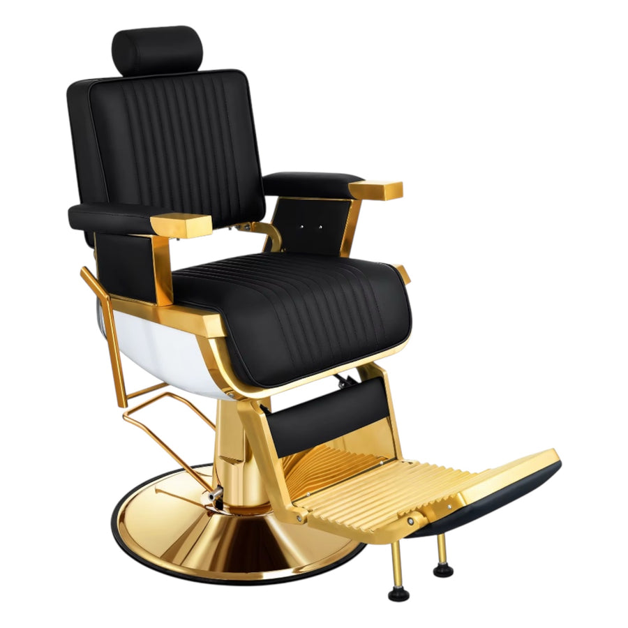 Luxury Gold Edition Barber Chair – Custom Ergonomic Design for Elite Barbershops (2 Chairs)