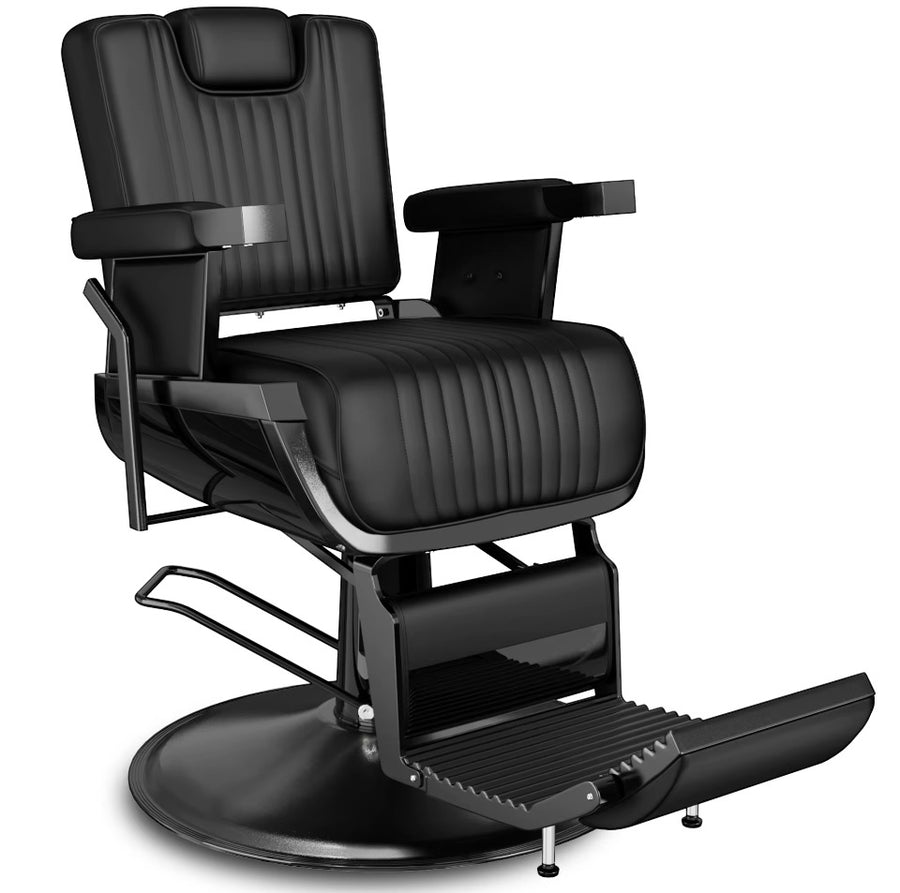 All Black Stainless Steel Barber Chair