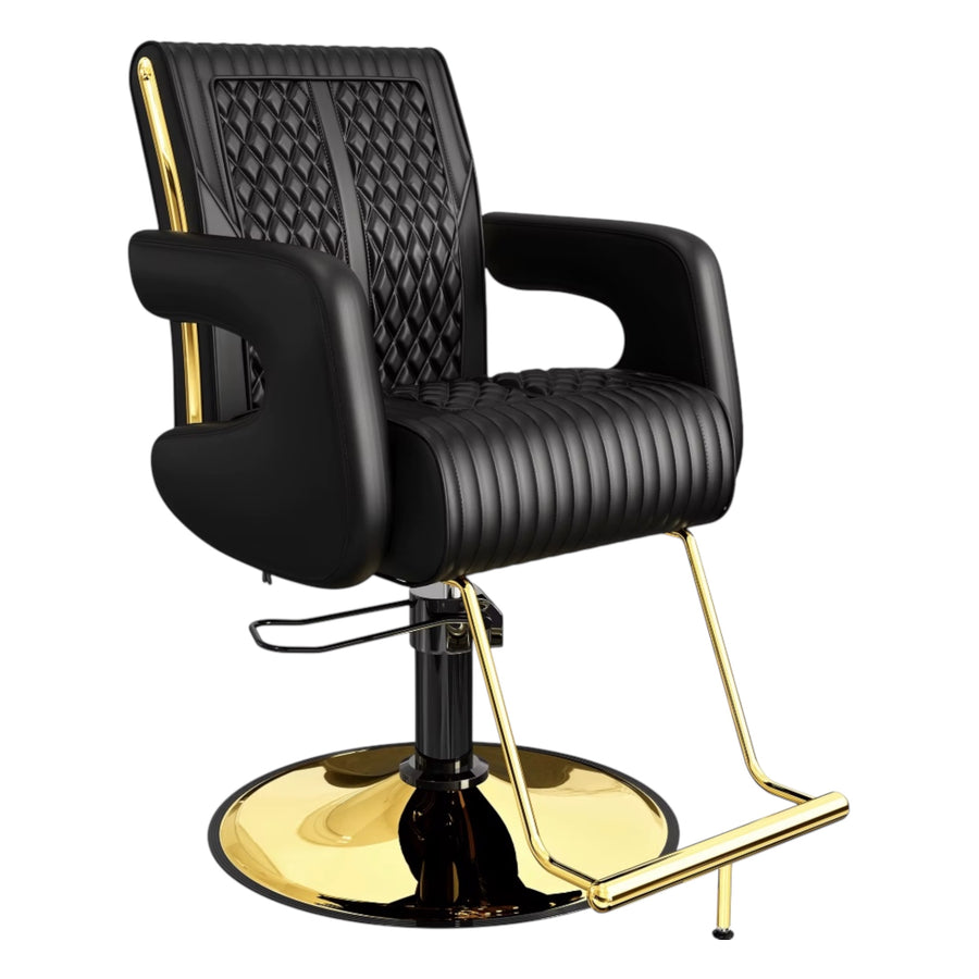 Luxury Black and Gold Hydraulic Styling Chair – Modern Professional Salon and Barber Chair ( 2 Chairs )