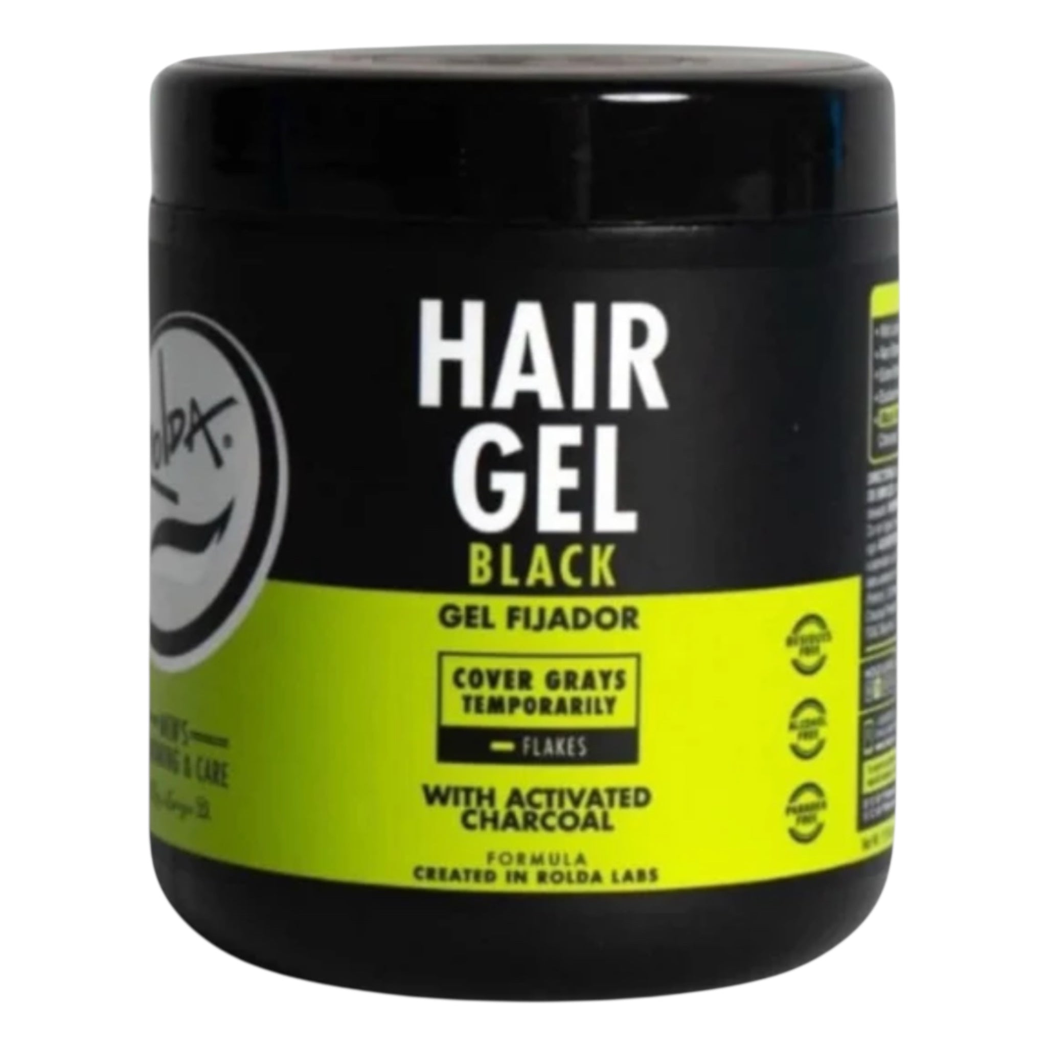 ROLDA Black Styling Hair Gel 17.5 oz ( With Activated Charcoal)