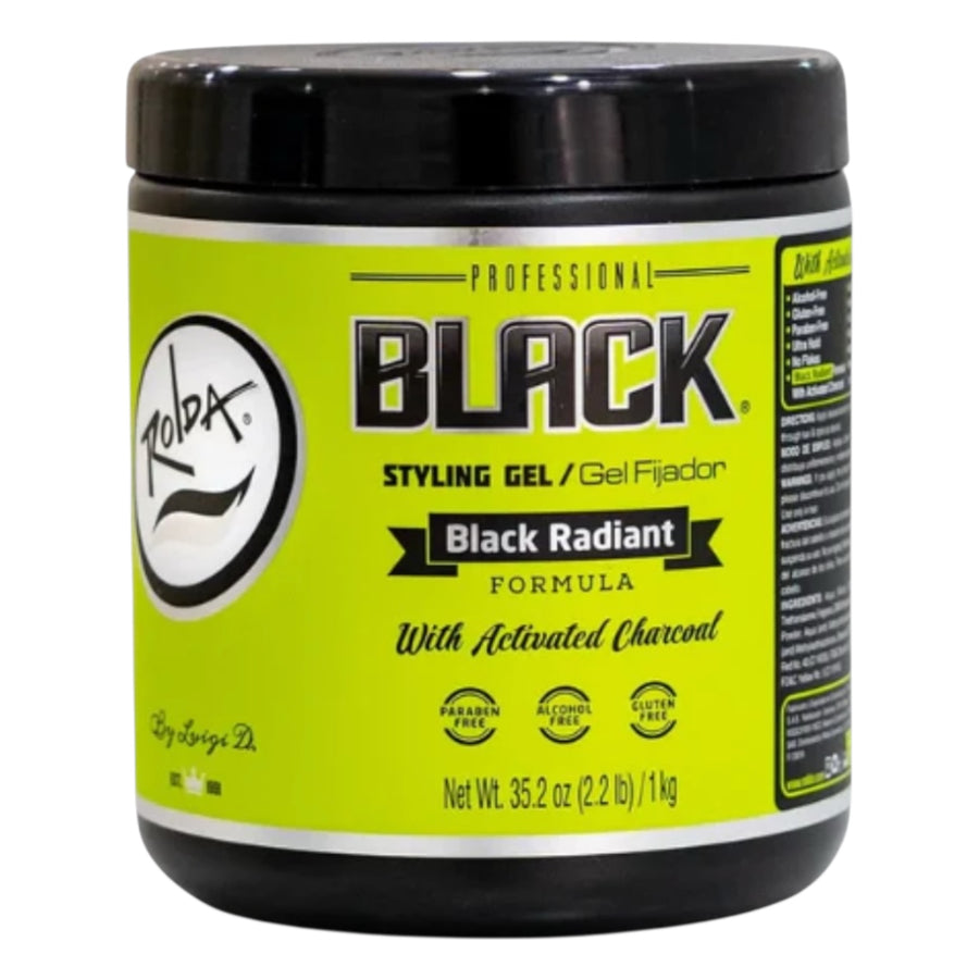 ROLDA Black Styling Hair Gel 17.5 oz ( With Activated Charcoal)