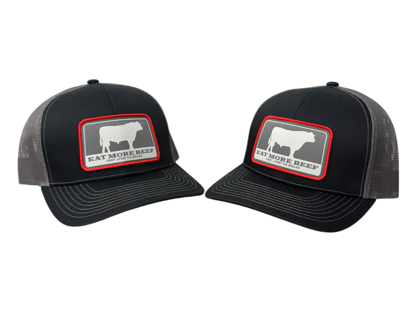 YNOT Lifestyle Brand Hat and Apparel - Quality Farmer & Rancher Hats - Western Wear - Patch YNOT Eat More Beef