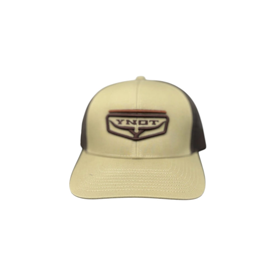 YNOT Lifestyle Brand Hat and Apparel - Quality Farmer & Rancher Hats - Western Wear - Logo Tan and Brown