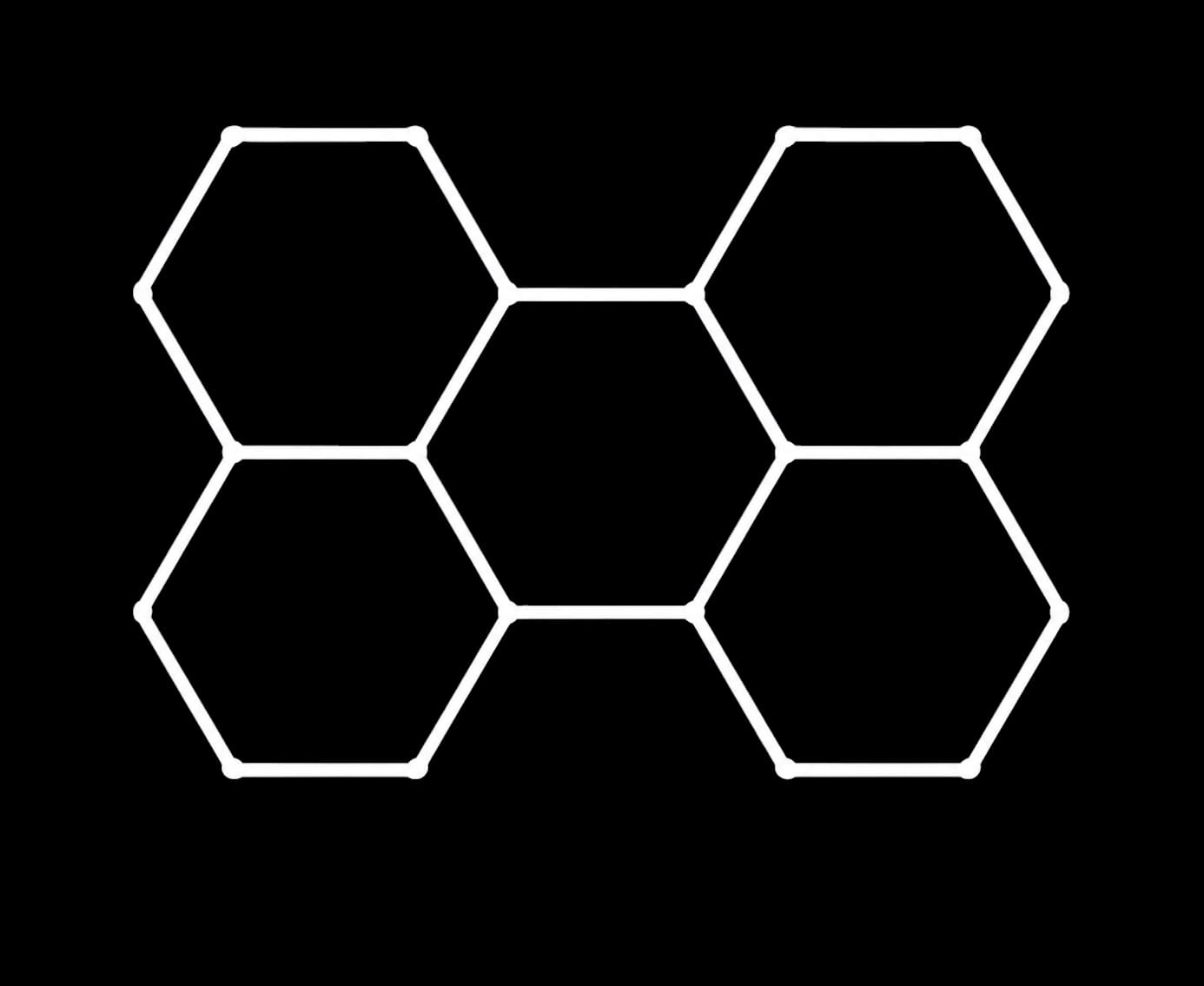 Inventory Solution Barber Supply Company LED Hexagon Lighting Professional LED Hexagon Barber Shop Lights - 5-Hexagon LED Lighting System - Honeycomb Ceiling Lighting