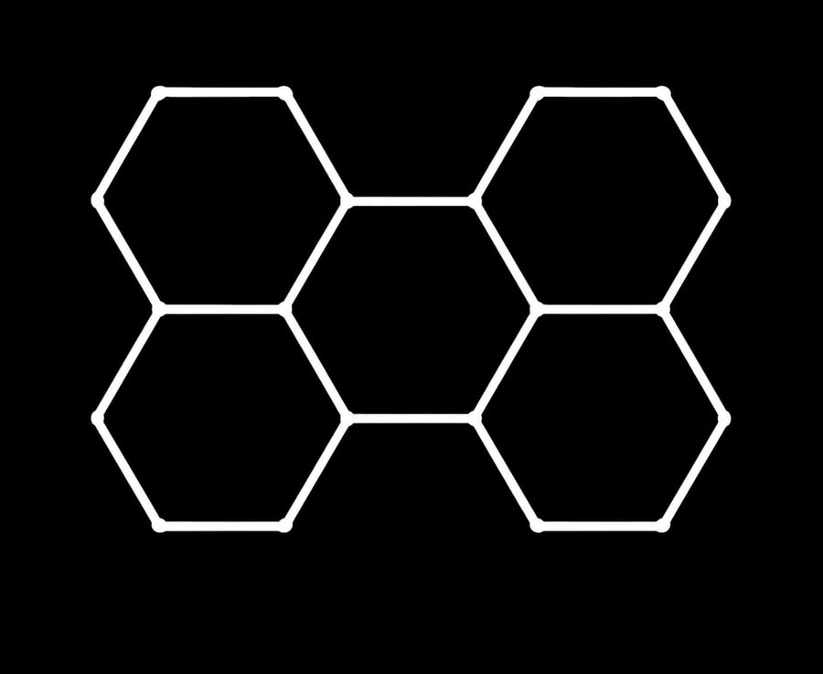 Inventory Solution Barber Supply Company LED Hexagon Lighting Professional LED Hexagon Barber Shop Lights - 5-Hexagon LED Lighting System - Honeycomb Ceiling Lighting