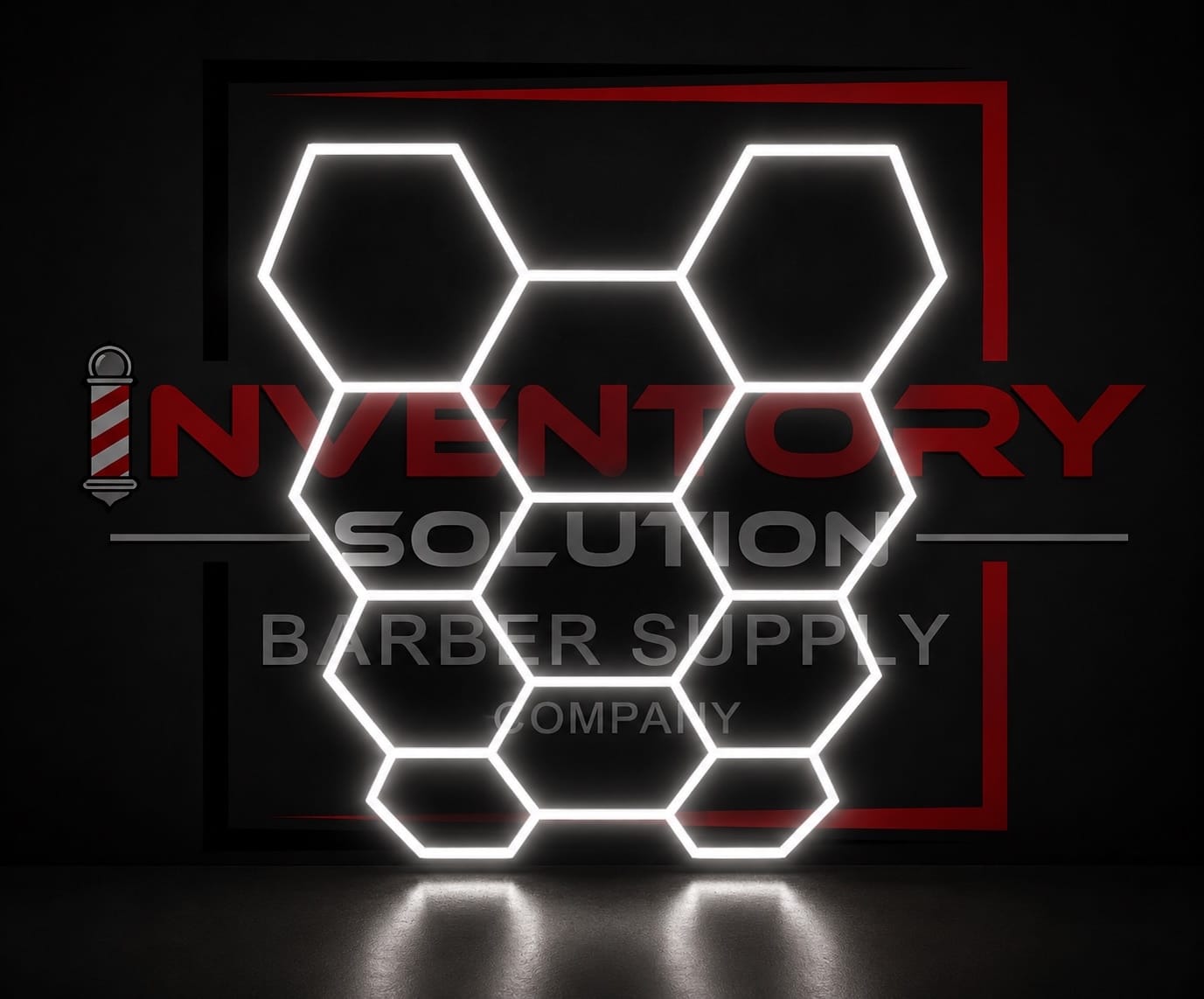 Inventory Solution Barber Supply Company LED Hexagon Lighting Professional LED Hexagon Barber Shop Lights -11-Hexagon LED Lighting System - Honeycomb Ceiling Lighting
