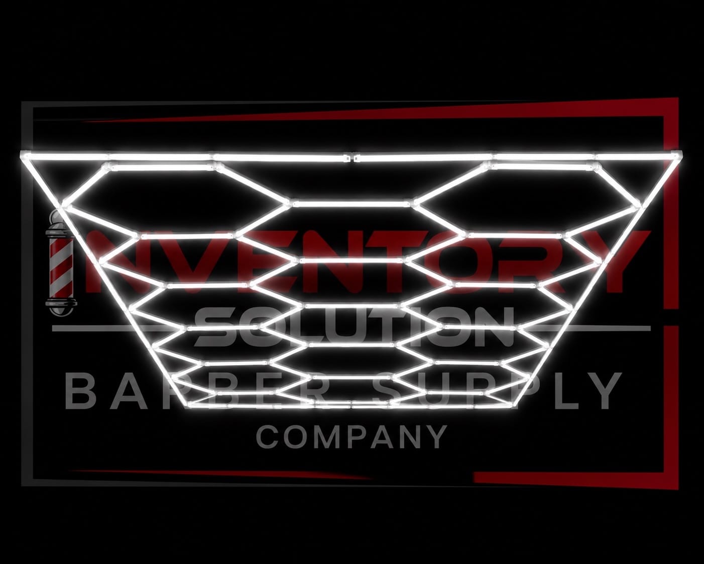 Inventory Solution Barber Supply Company LED Hexagon Lighting Professional LED Hexagon Barber Shop Lights -15-Hexagon with Boarder LED Lighting System - Honeycomb Ceiling Lighting