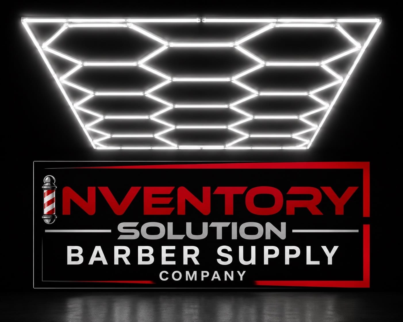 Inventory Solution Barber Supply Company LED Hexagon Lighting Professional LED Hexagon Barber Shop Lights -15-Hexagon with Boarder LED Lighting System - Honeycomb Ceiling Lighting