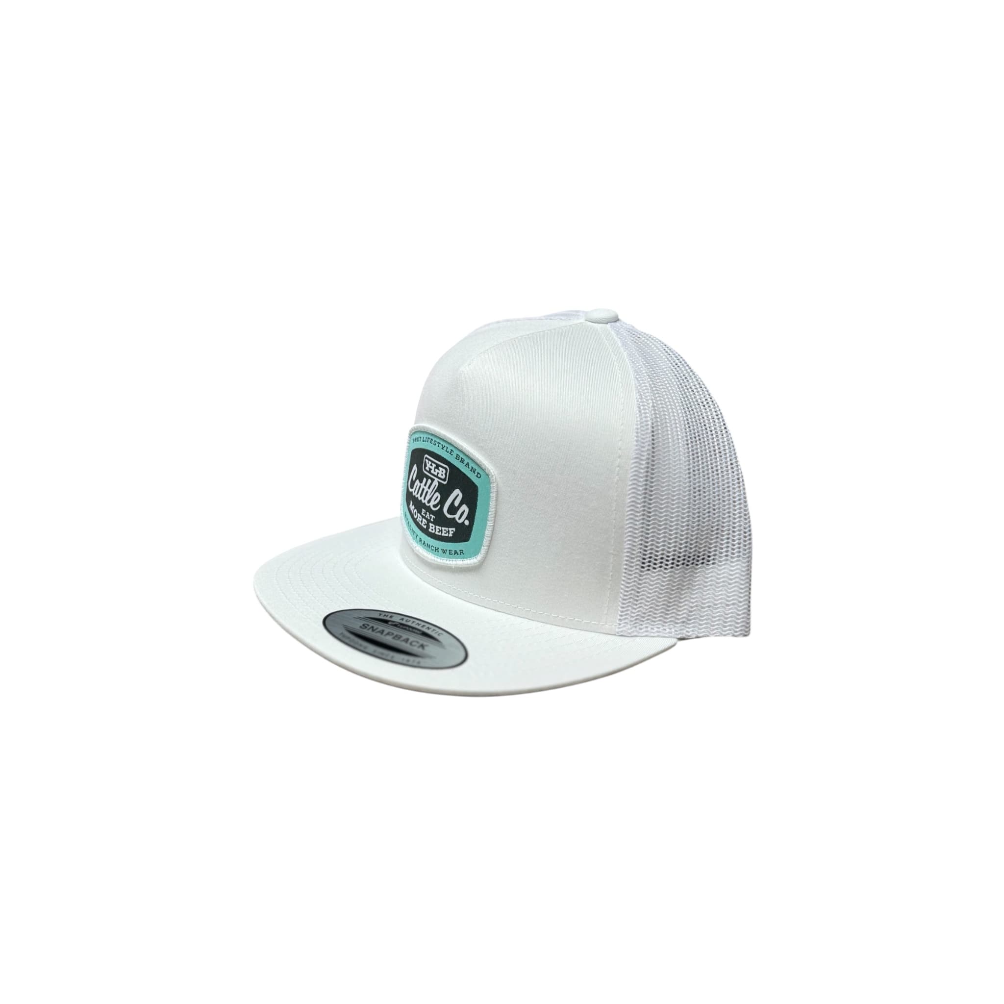 YNOT Lifestyle Brand YNOT Lifestyle Brand YNOT Lifestyle Brand Hat and Apparel - Quality Farmer & Rancher Hats - Western Wear - White Cattle CO Eat More Beef Patch