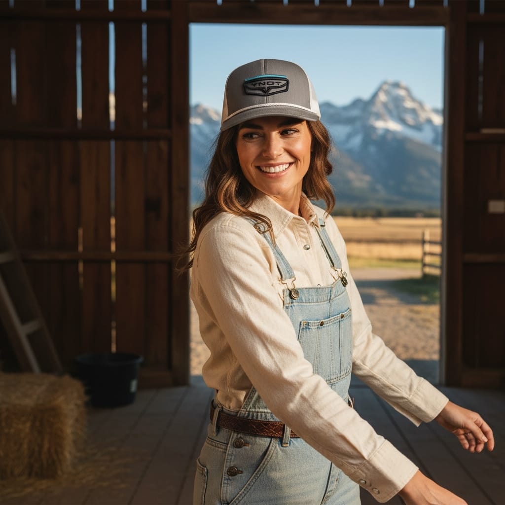YNOT Lifestyle Brand YNOT Lifestyle Brand YNOT Lifestyle Brand Hat and Apparel - Quality Farmer & Rancher Hats - Western Wear - Logo Navy Blue, Gray and White