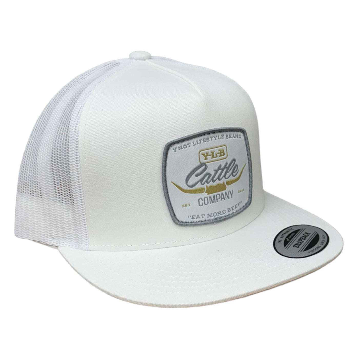 YNOT Lifestyle Brand Hat and Apparel - Quality Farmer & Rancher Hats - White Brisket Patch