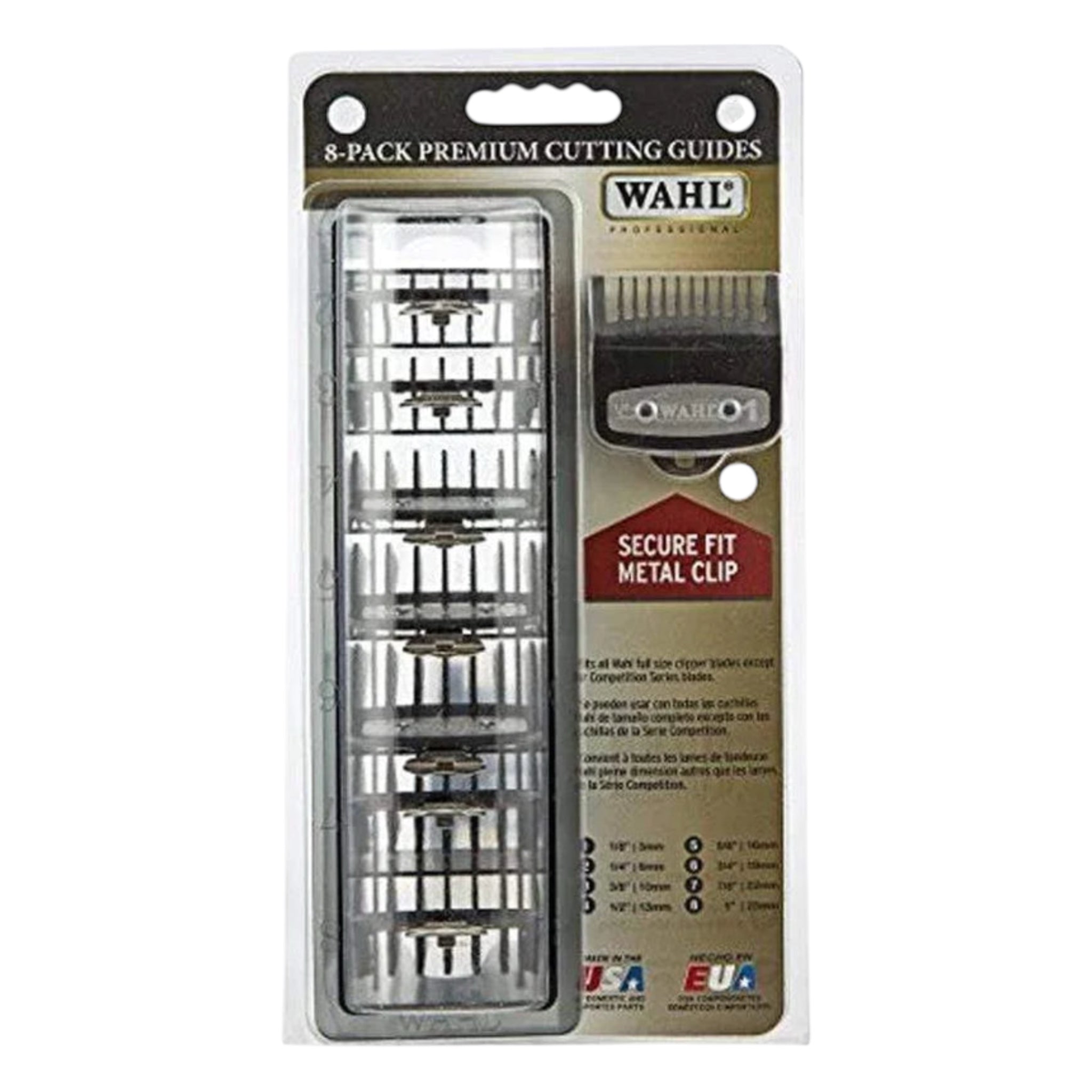 Wahl Premium Cutting Guides – 8-Pack with Secure Fit® Metal Clips